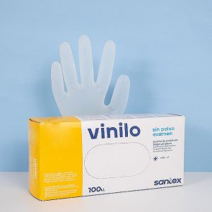 100 Guantes de vinilo sin polvo