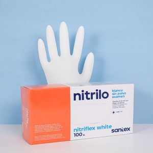 100 Guantes de nitrilo blanco sin polvo
