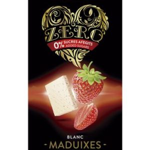CHOCOLATE BLANCO CON FRESAS ZERO, 125 g