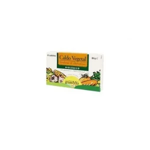 Caldo Vegetal en Cubitos Bio GranoVita, 8 unidades