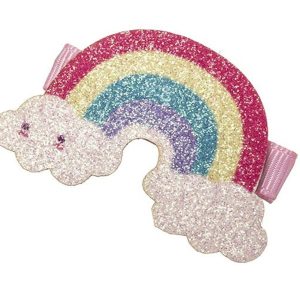 Clip pico pato arcoiris glitter purpurina plano Siena