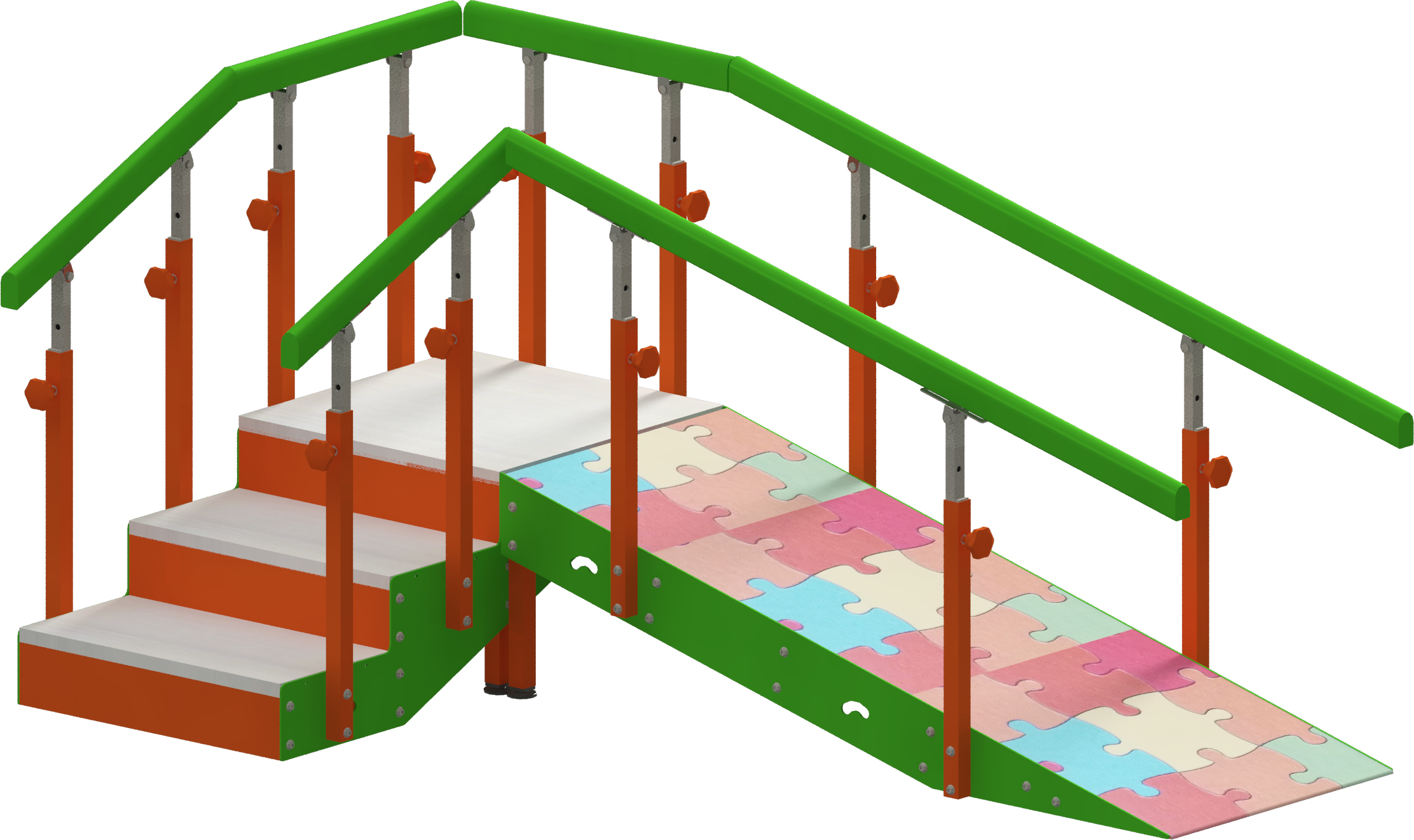 Escalera infantil de 3 peldaños con rampa - Imagen 4