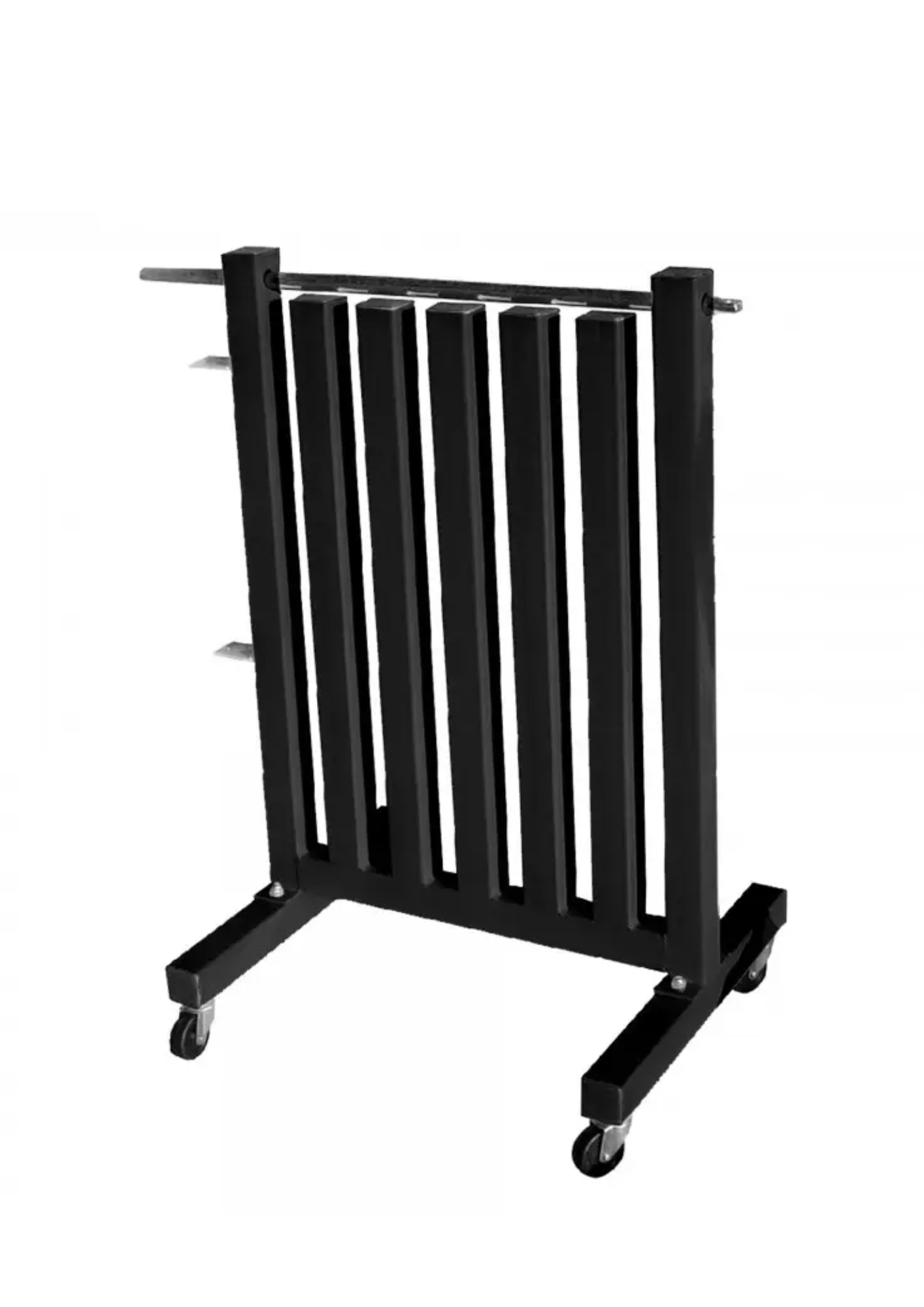Soporte de mancuernas de vinilo con ruedas y barra