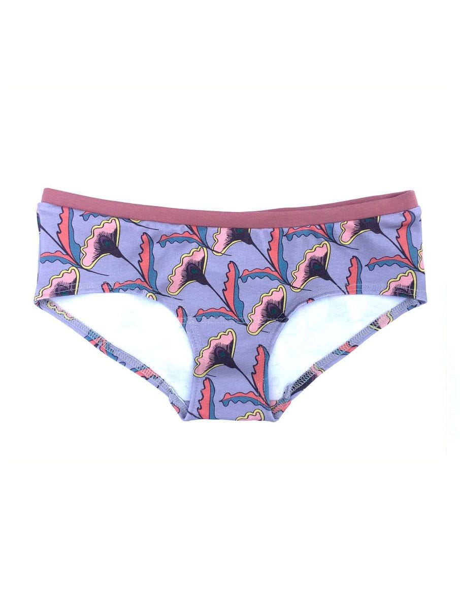 Bragas culotte algodón orgánico con flores lavanda
