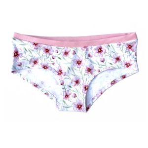 Braguitas algodón orgánico con flores rosas