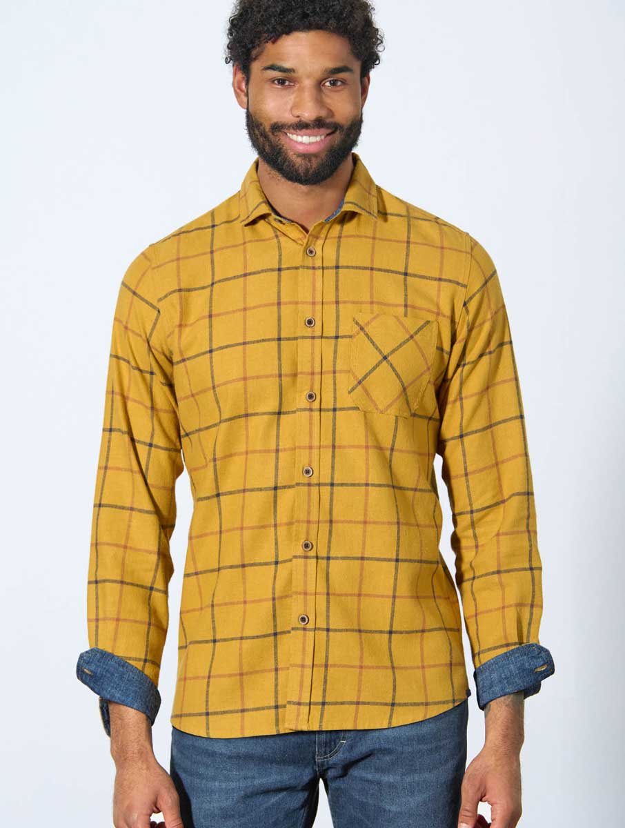 Camisa de franela a cuadros ecológica para hombre - Imagen 4