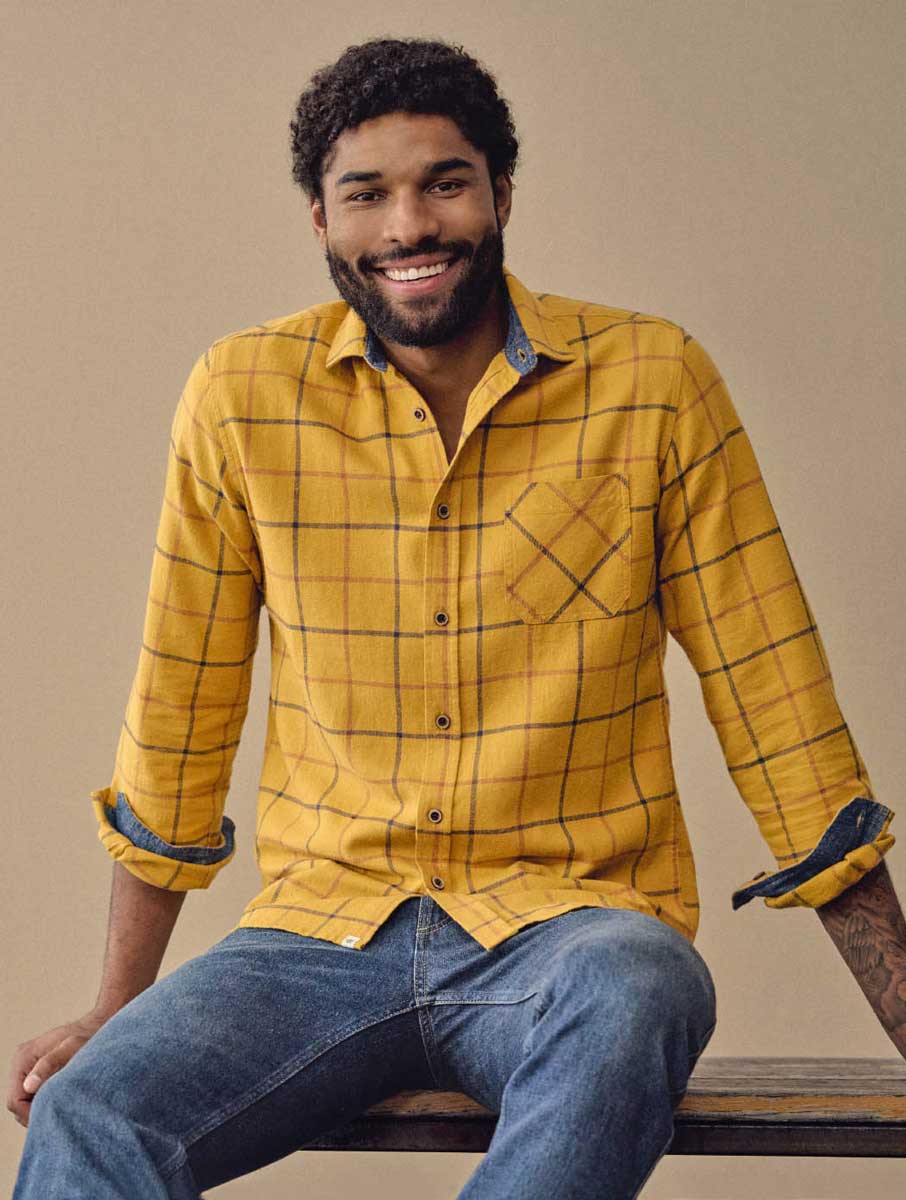 Camisa de franela a cuadros ecológica para hombre