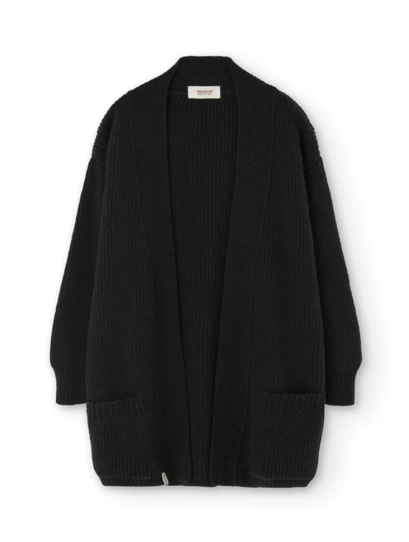 Chaqueta larga de lana merino negra - Imagen 5