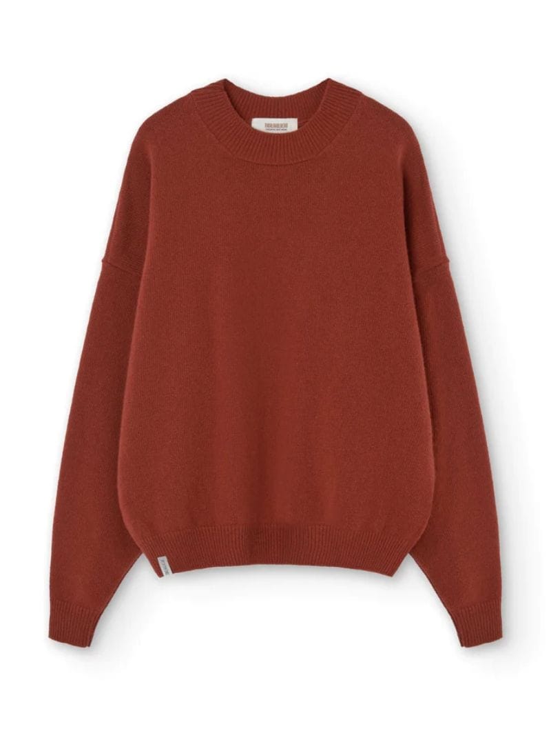 Jersey manga murciélago de lana merino rojo - Imagen 5