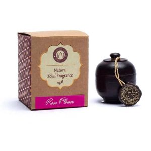 Perfume Sólido en Crema de Rosa en Tarro de Palisandro 4g
