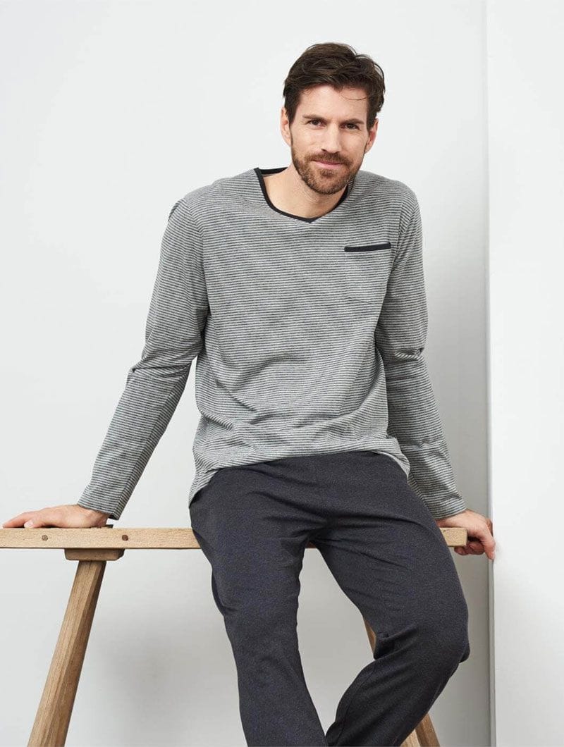 Pijama largo de algodón orgánico para hombre - Imagen 2