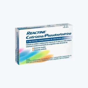 Reactine Cetirizina/pseudoefedrina 5 Mg/120 Mg 14 Comprimidos Liberacion Prolongada