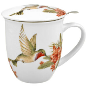 Taza Hummingbird para infusión. 0,40l. Porcelana con filtro y tapa.