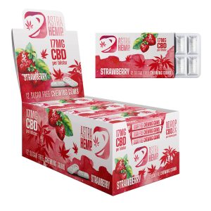 Chicles de CBD Sabor Fresa y Cáñamo (24pcs/display)