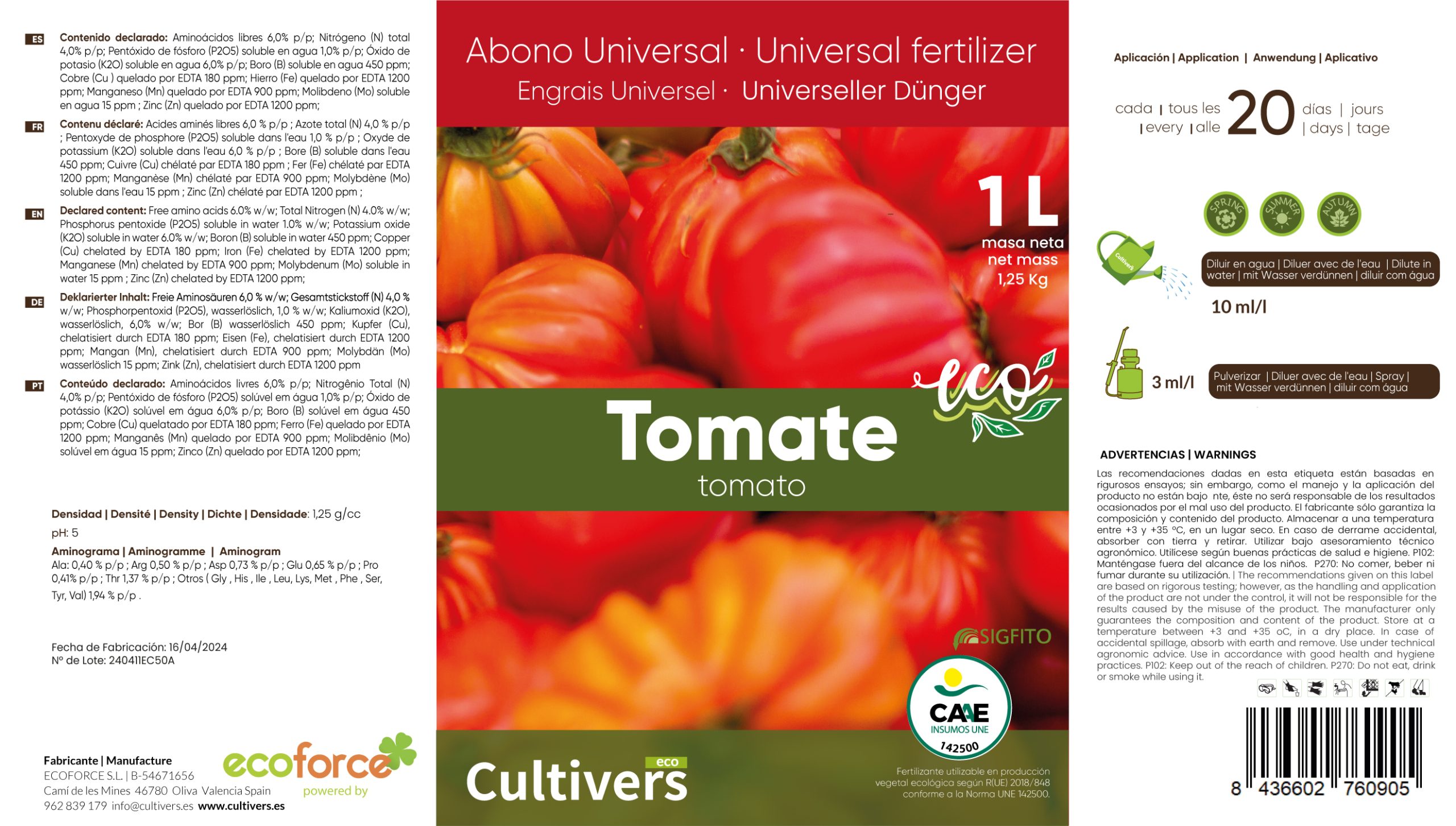 Abono Tomates Líquido Ecológico - Imagen 3