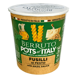 Vaso de Fussilli Instantáneo al Pesto 70gr 🇮🇹